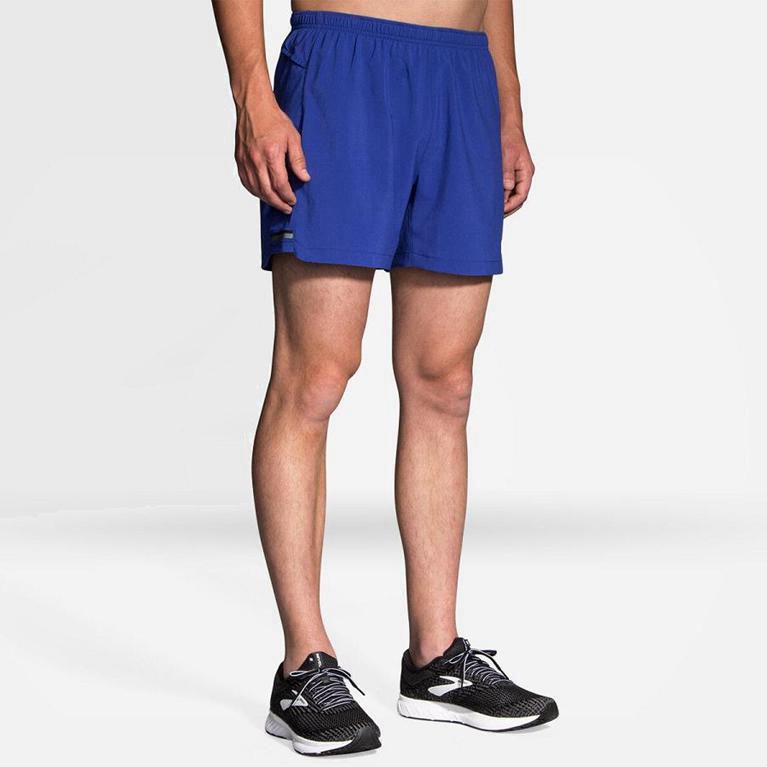 Brooks Sherpa 5 Israel - Men's Running Shorts - Blue (37048-VEGK)